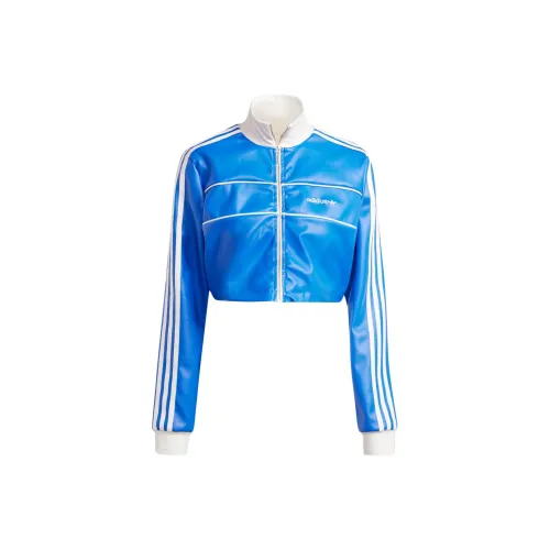 Adidas Originals Premium Cropped Track Top Crop Tops Women's Blue