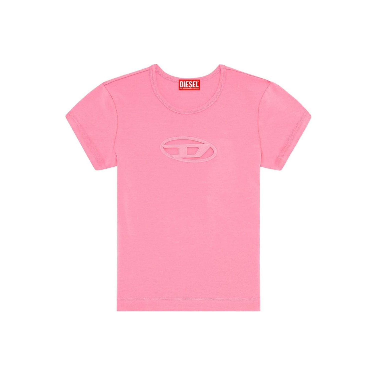 Tシャツ・カットソー DIESEL Woman T-Shirt Pink A173160SLBB 3BKA Women's Slim fit T-shirt with Oval D puff print | Pink | Diesel