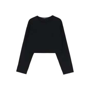 Yohji Yamamoto Drop Shoulder Sleeve T-Shirt Women's Black