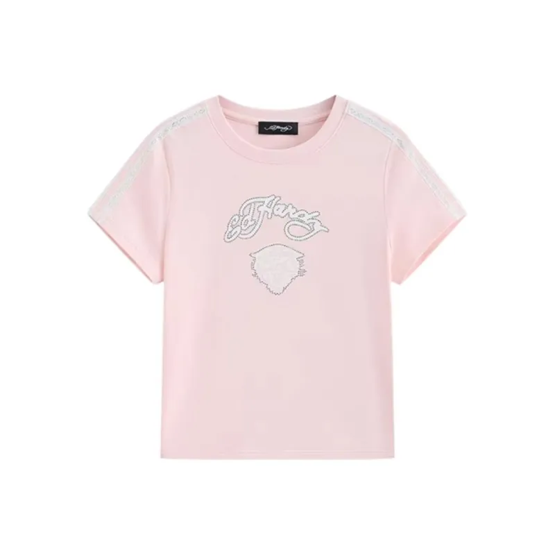 Ed Hardy T Shirt Women's Cherry Blossom Pink-0