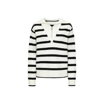 JZ. ANNAKRO Sweater Women's Black White Stripes