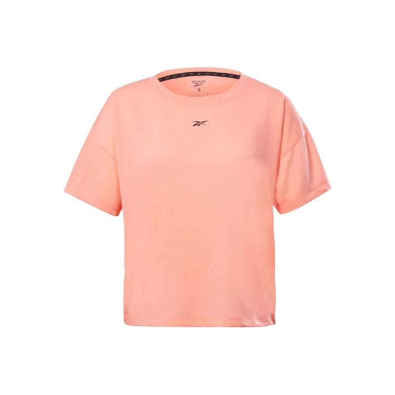 Reebok Drop Shoulder Sleeve T-Shirt Women's Coral-0