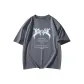 Dark Gray-Short-Sleeved-Lightning Badge White