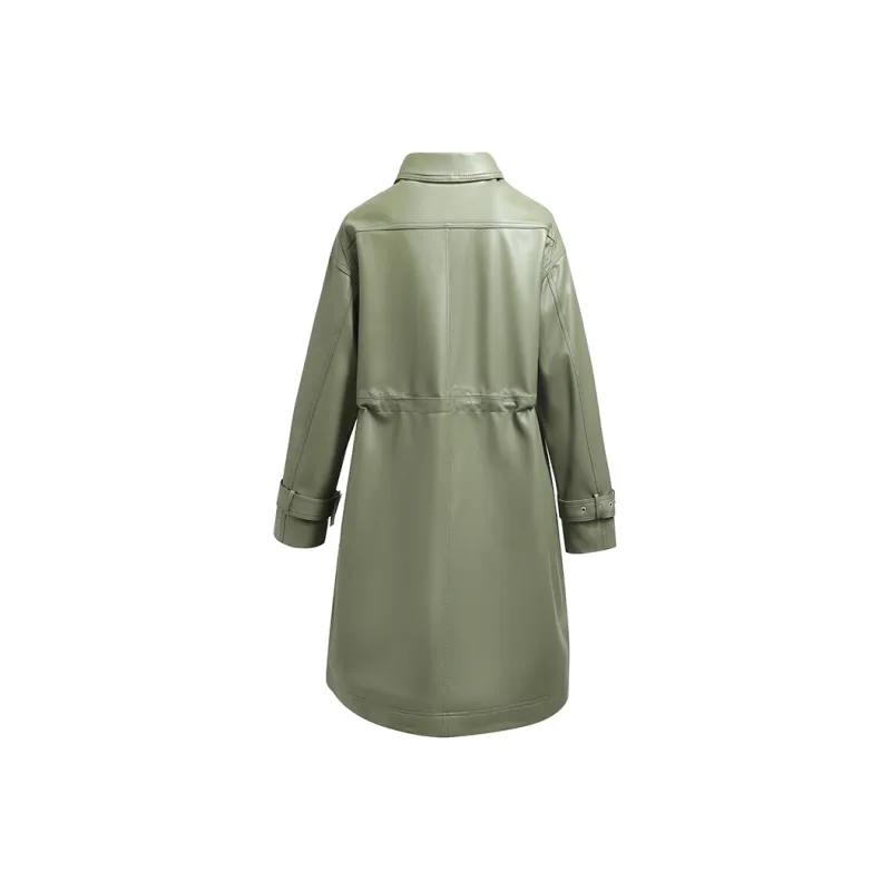 Kele Coco Leather Jacket Women's Pea Green-1