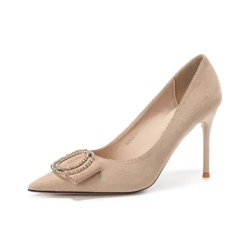 Lan Miao Slim Heel High Heels Women's Nude