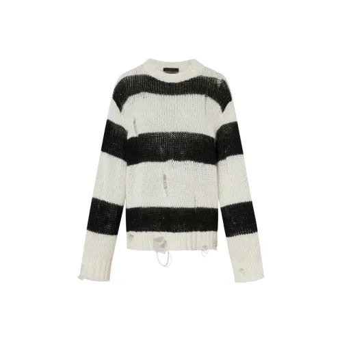 MOCO Sweater Women's White Black Stripes