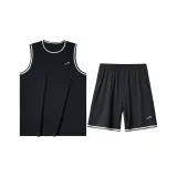 Set (Black Short-Sleeved Shirt+Black Shorts)