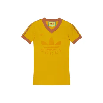 GUCCI X Adidas V Neck T Shirt Yellow
