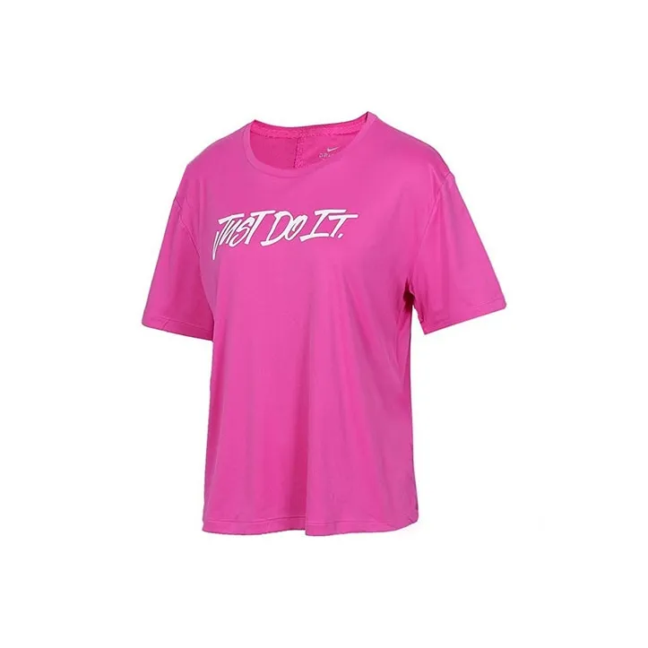 Nike Drop Shoulder Sleeve T Shirt Women's Pink Purple-0