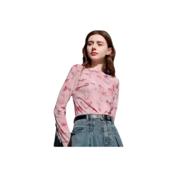 3COLOUR T Shirt Women's Orange Pink Floral