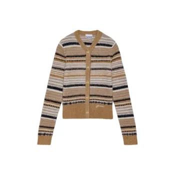 GANNI Stripe Knitted Cardigan