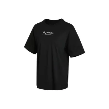 Converse Drop Shoulder Sleeve T Shirt Women's Black