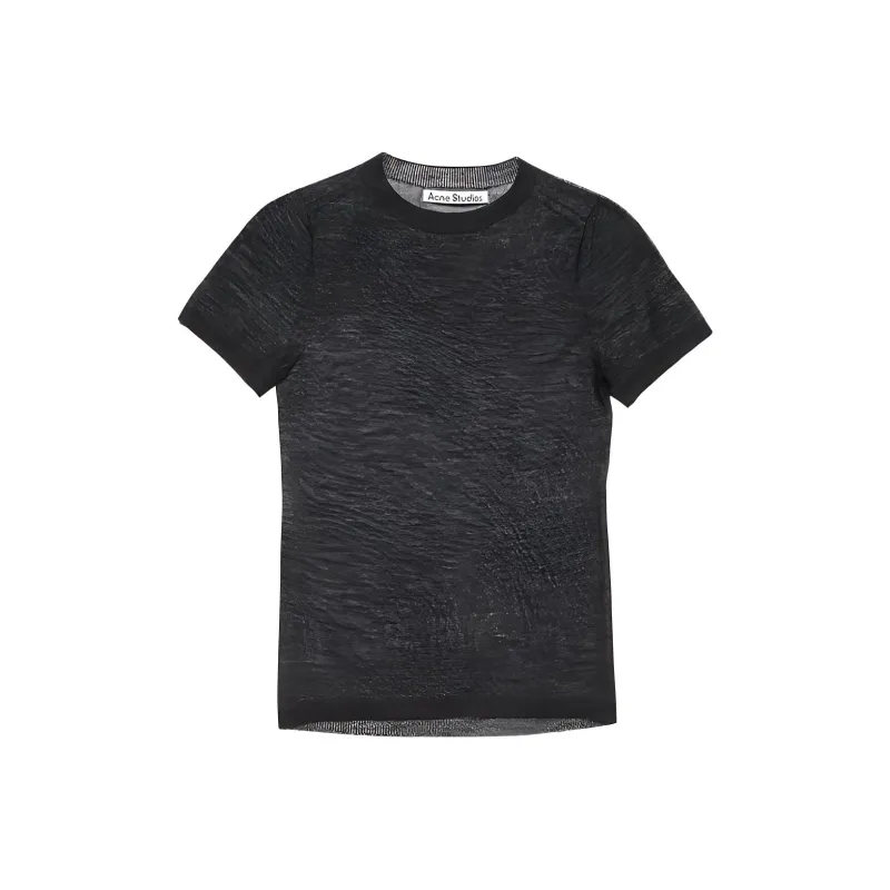 Acne Studios Logo Detailed Round Neck T Shirt-0