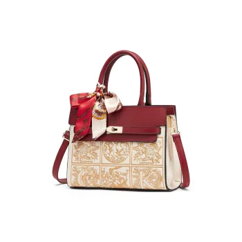 CORALDAISY Synthetic Leather Handbag, Crossbody Bag, Shoulder Bag Tubas Women's Grain Wind White