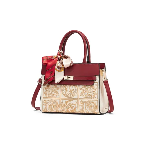 CORALDAISY Synthetic Leather Handbag, Crossbody Bag, Shoulder Bag Tubas Women's Grain Wind White