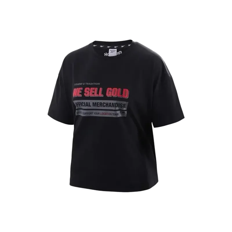 Reebok CLASSICS WE SELL GOLD CROP TEE T-Shirt Women's Black-0