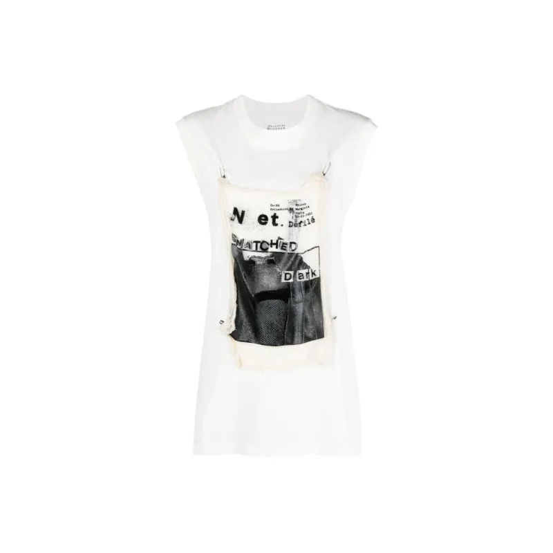 Maison Margiela Graphic Printed Sleeveless T Shirt-0