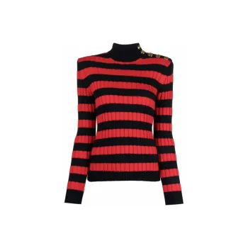 BALMAIN FW21 Slim Fit Sweater Women's Red