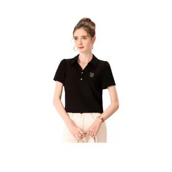 FENHONGMALI T Shirt Women's Black