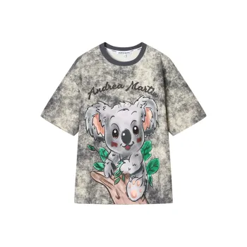 ANDREA MARTIN Raglan Sleeve T Shirt Women's Gray