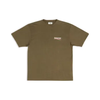 Balenciaga Regular T Shirt Women's Green Loose Fit Style