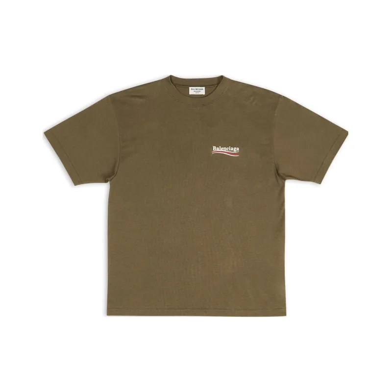 Balenciaga Regular T Shirt Women's Green Loose Fit Style-0