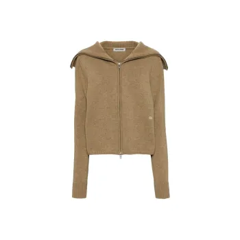 LOW CLASSIC Logo-patch Zip-up Cardigan