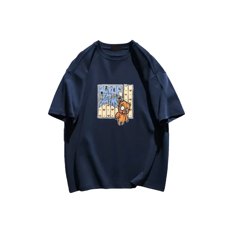 Cotton Shopping Drop Shoulder Sleeve T Shirt Women's-0