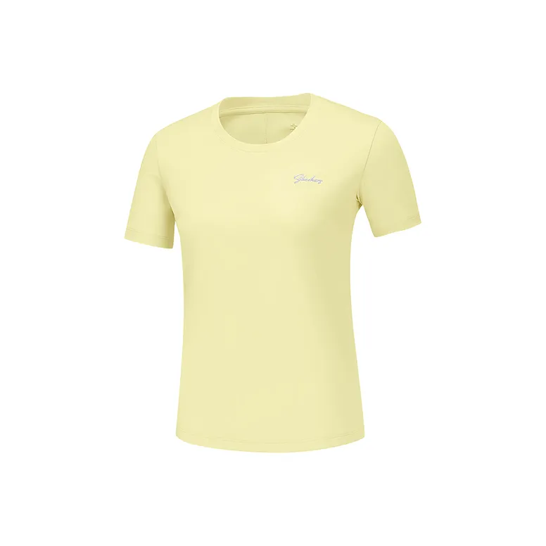 Skechers Sports Lifestyle Collection GODRI T Shirt Women's Pink Yellow-0