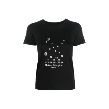 Maison Margiela Logo Print Crewneck T Shirt