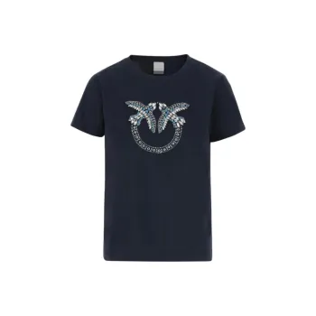 PINKO Embellished Love Birds Logo T Shirt