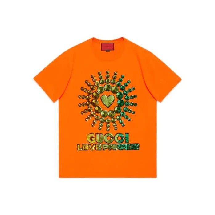 GUCCI Love Parade T Shirts Women's Orange-0