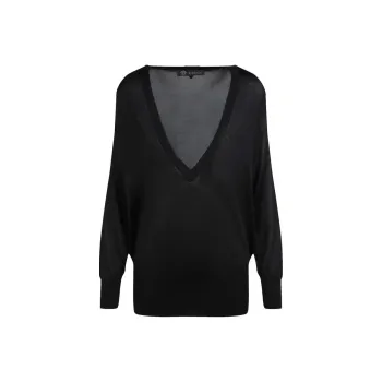 VERSACE V Neck Silk Sweater 'Black'