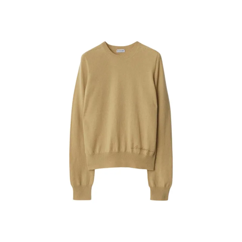 Burberry Logo embroidered Cashmere Jumper-0