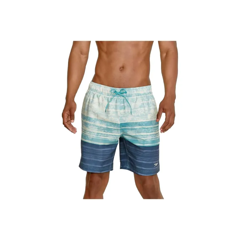 Speedo Floral Reign Redondo Edge Volley Swimming Shorts Men's Blue-0