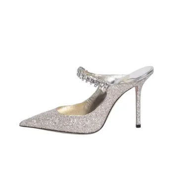 Jimmy Choo Slip Resistant Closed Toe Slippers Women's Silver
