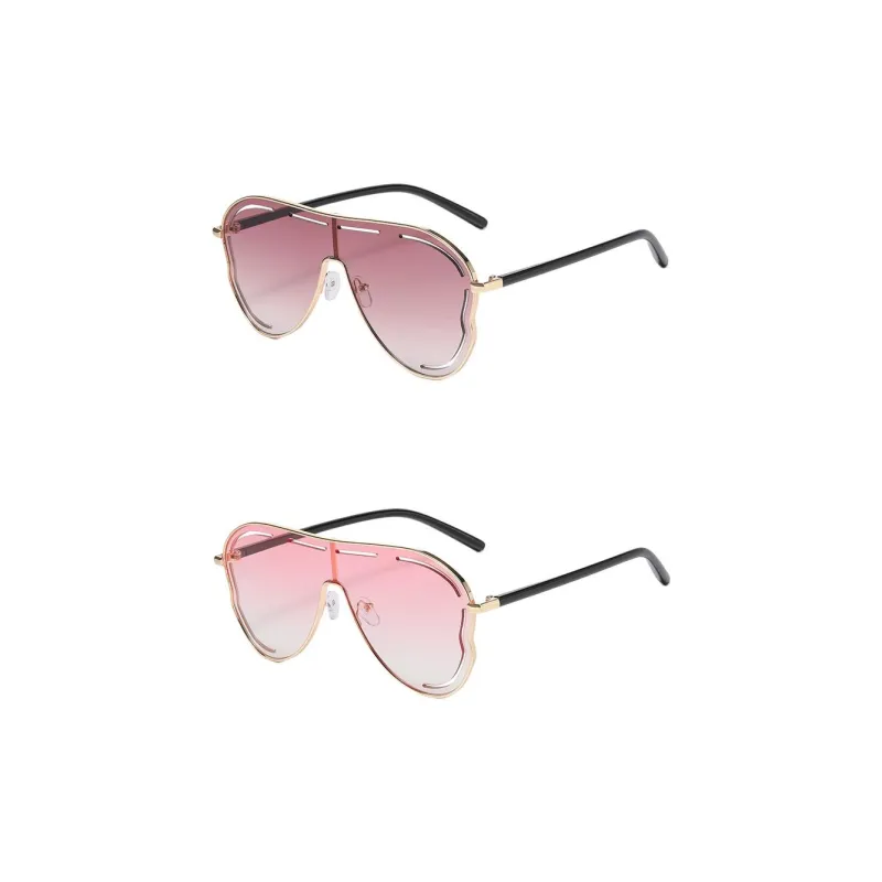 JEANSWEST Metal Irregular Shape Sunglasses Unisex-7