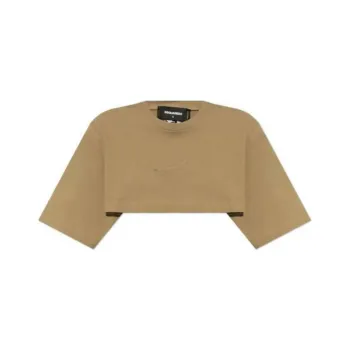 DSQUARED 2 Logo Embossed Cropped T Shirt