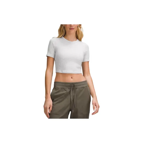 Lululemon Hold Tight Crop Tops Women's Light Gray