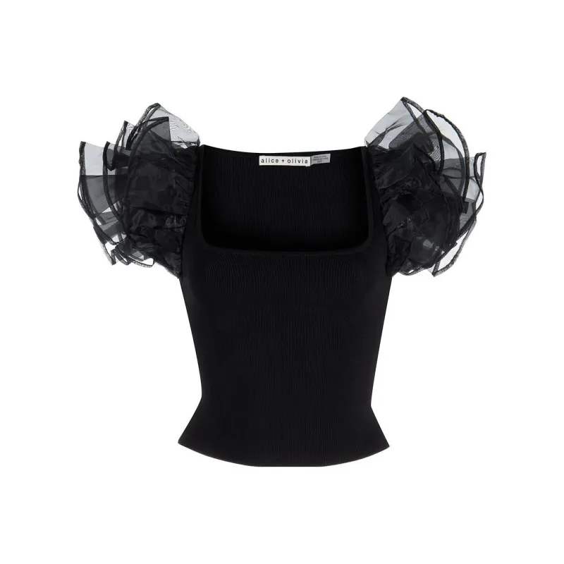 ALICE+OLIVIA Merida Ruffle sleeve Top-0