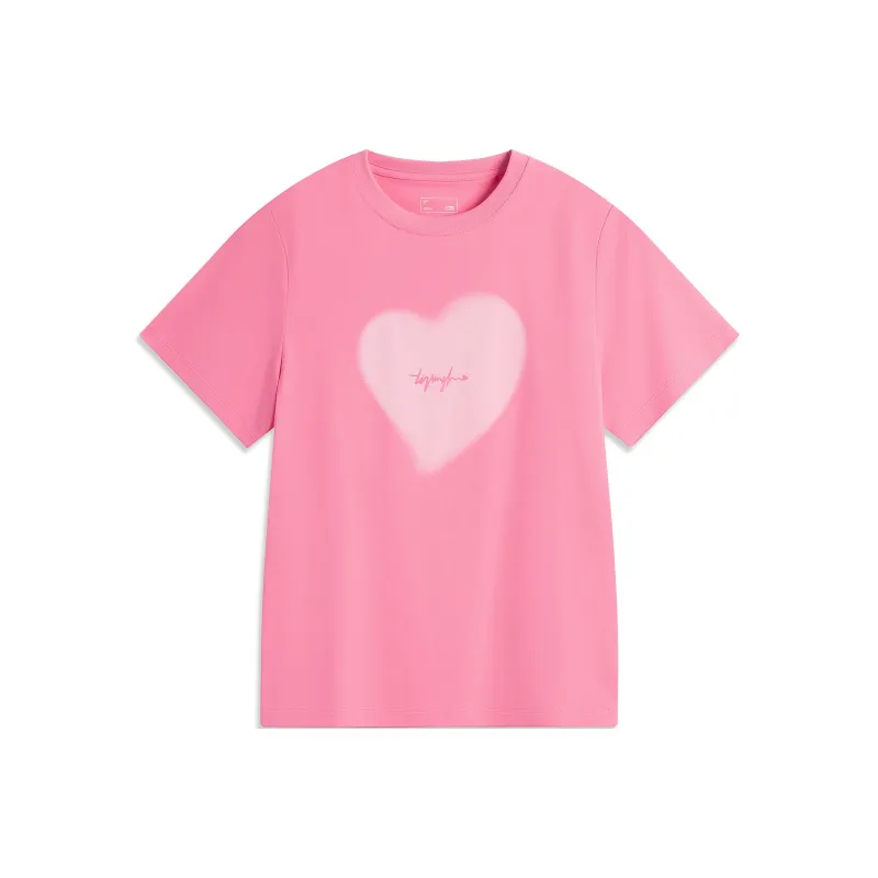 LiNing Sports Life Collection T Shirt Women's Morning Light Pink-0