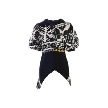 Sacai Pattern Jacquard Asymmetric Knitted Jumper