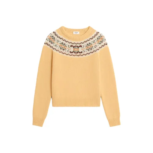CELINE Crew Neck Sweater In Triomphe Fair Isle Wool