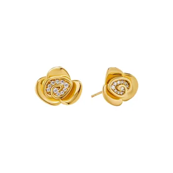 Amber Lollipop Camellia Whispers Collection S925 Silver Stud Earrings Women's