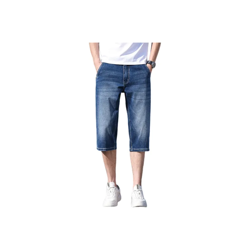 DANIUCHUANSHUO Denim Shorts Men's Blue-0