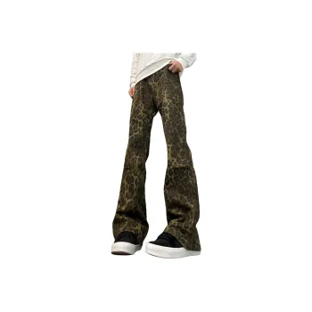 BEAR UNION Jeans Unisex Yellow Leopard Print
