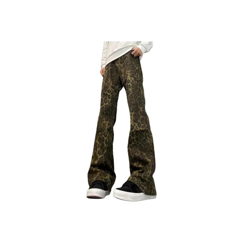 BEAR UNION Jeans Unisex Yellow Leopard Print-0