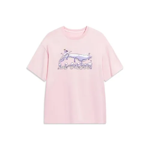 LiNing Sports Fashion Collection T Shirt Women's Light Water Pink