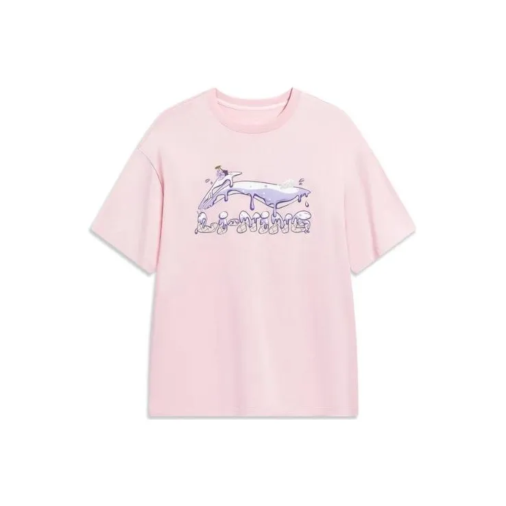 LiNing Sports Fashion Collection T Shirt Women's Light Water Pink-0