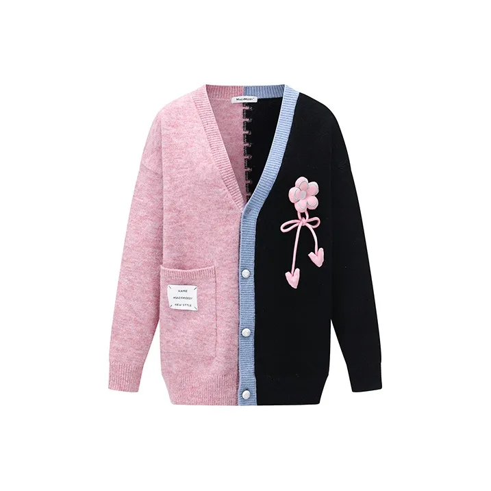 MacyMccoy Loose Fit Sweater Women's Black Pink-0